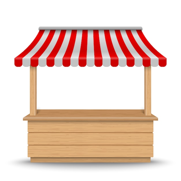 Vector houten marktkraam