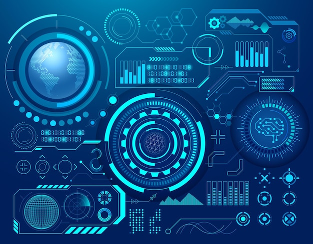 Vector hud sci fi interface-elementen