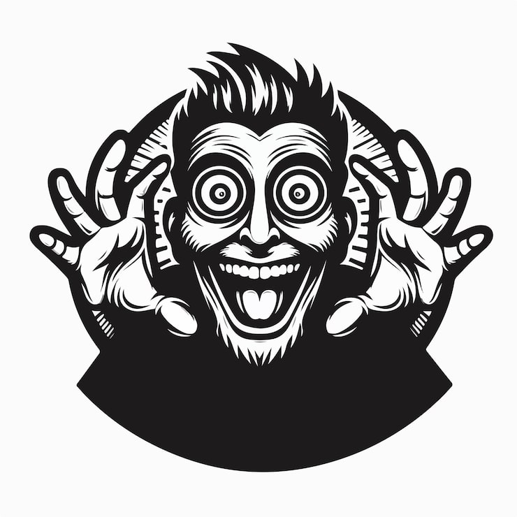 Vector illustratie van het logo van de gekke man