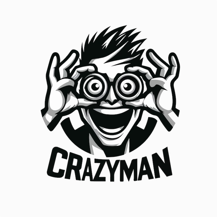 Vector illustratie van het logo van de gekke man