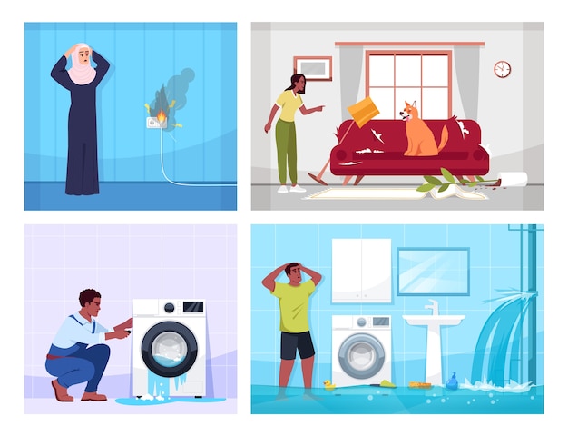 Vector 家庭の問題のイラスト