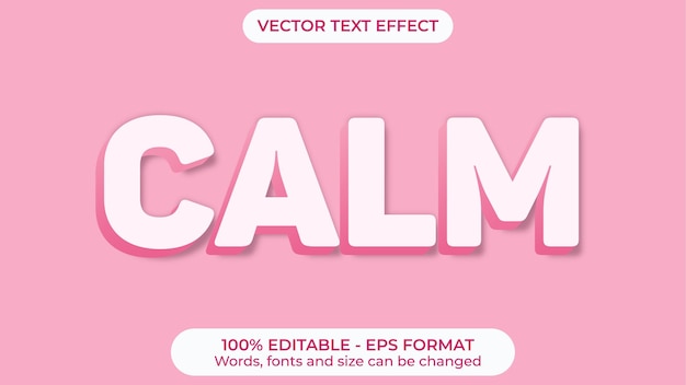 Vector kalm roze reliëf vector teksteffect