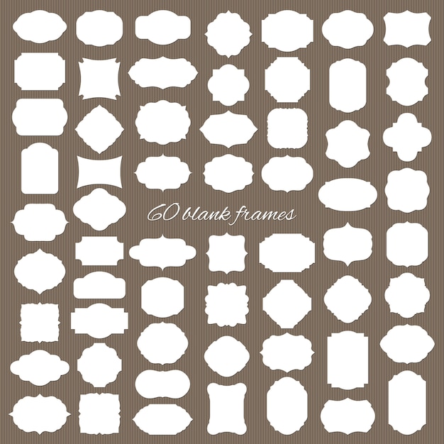 Vector leeg frame en label mega set