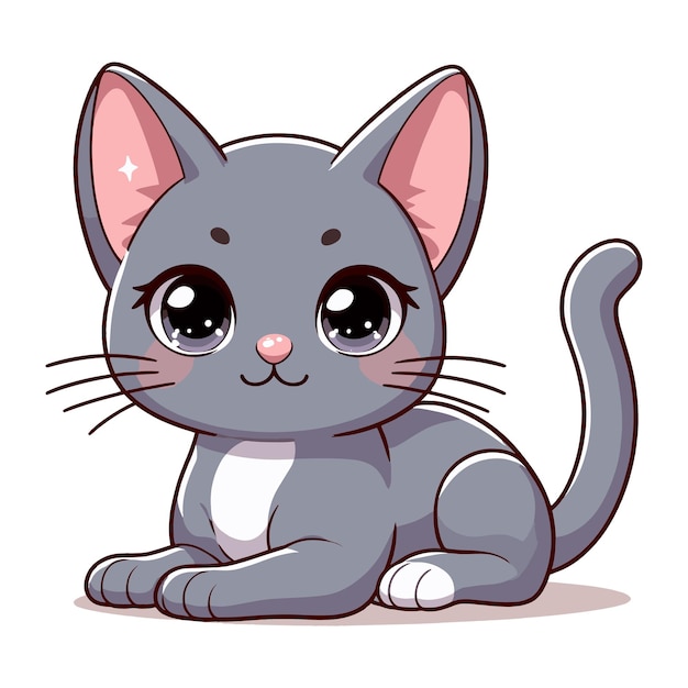 Vector leuke kat vector op witte achtergrond