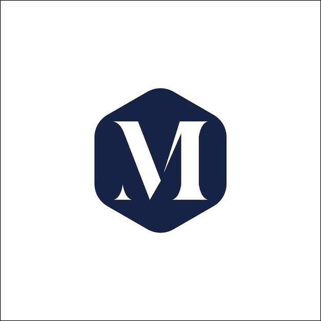 Vector m 技術標誌標誌設計孤立向量插圖