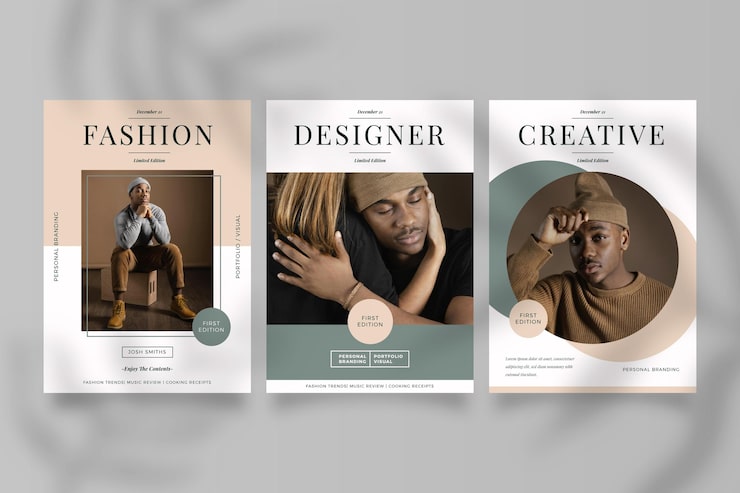 Magazine cover collection with photo