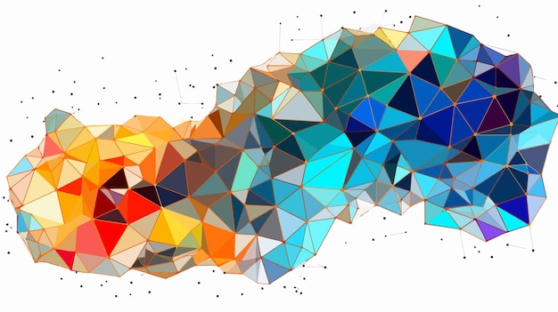 Vector mesh integratie model met driehoek mozaïek icon