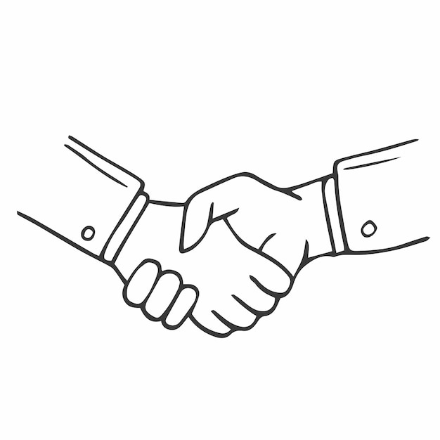 Vector met de hand getekende handdruk icoon schets