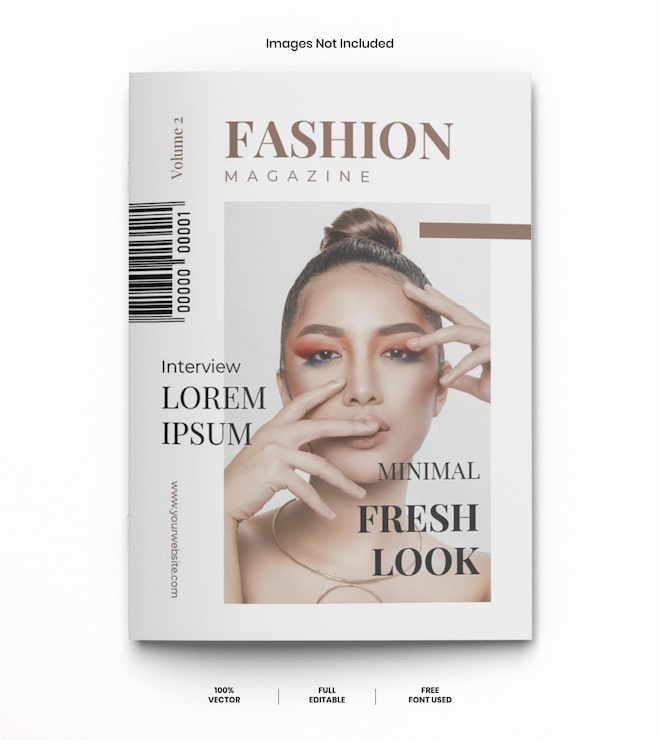 Minimalist Fashion Magazine Cover Template