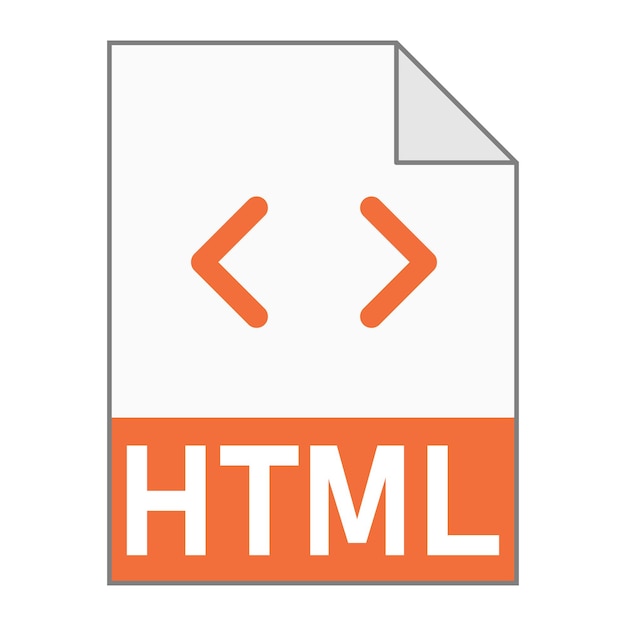 Вектор современный плоский дизайн иконки html-файла для интернета. простой стиль.