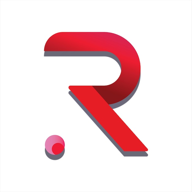 Vector 3d 그라디언트 효과가 있는 현대적인 r 로고