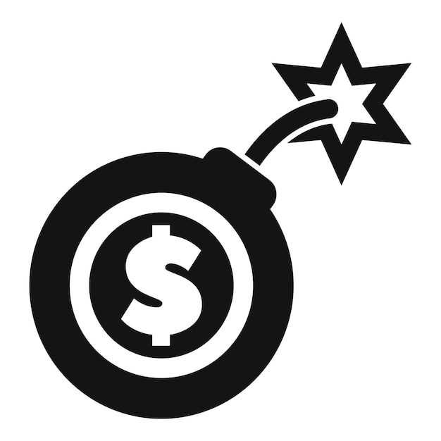 Vector 象征金融危机的带有美元符号的炸弹爆炸