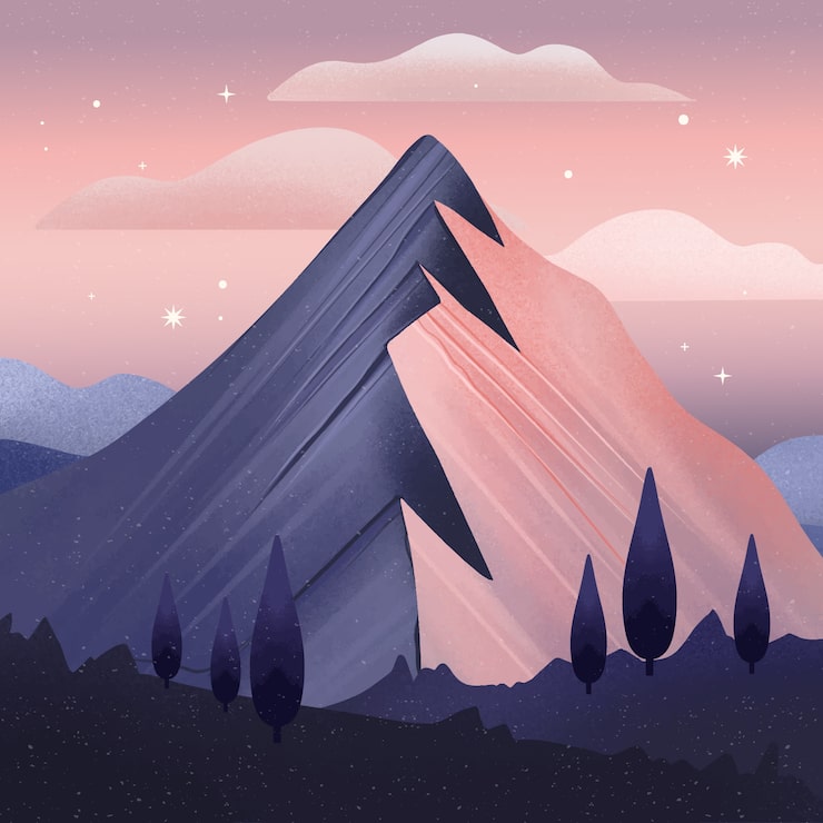 Mountain landscape illustration