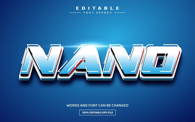 Vector nano 3d bewerkbare teksteffectsjabloon