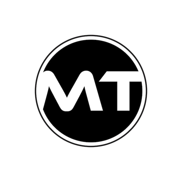 Vector ontwerp van het logo van mt monogram