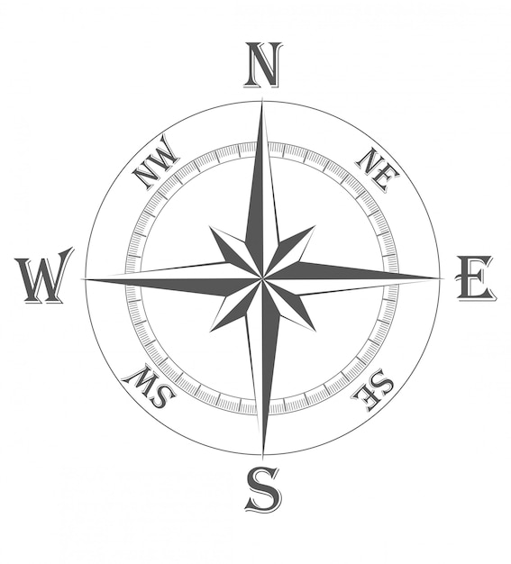 Vector oude windroos vectorillustratie