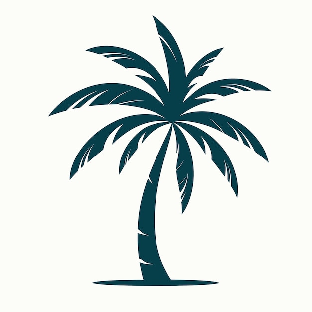 Vector palmboom geïsoleerd op wit