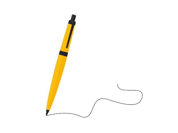 Vector pen en handtekening platte pictogram vector.