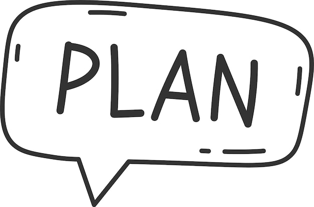 Vector plan belettering doodle
