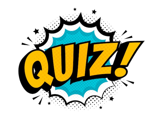 Vector quiz in komische pop-artstijl