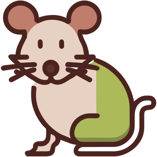 Vector ネズミのアイコンの色の輪郭