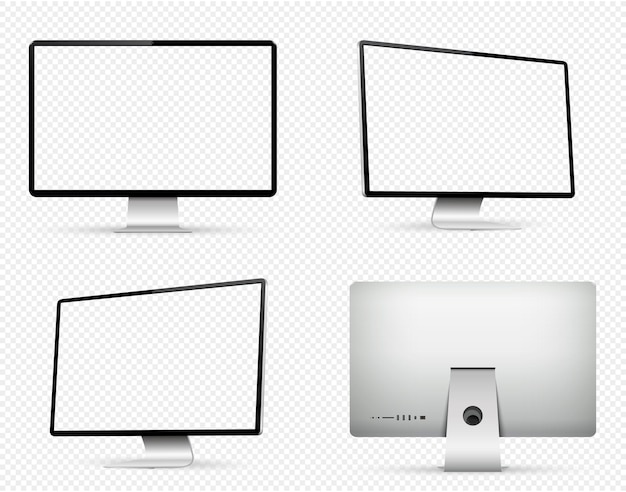 Vector リアルなコンピュータの透明な画面モックアップ