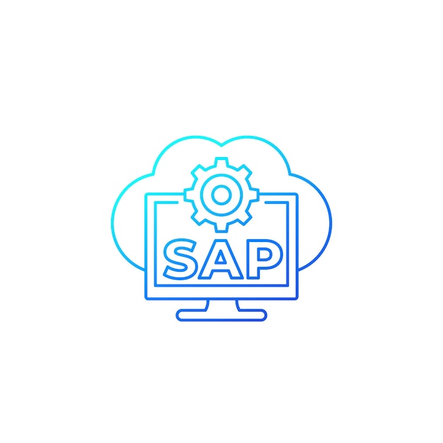 Vector sap, business cloud software vector lijn icoon