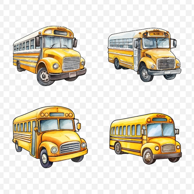 Vector schoolbus transparantie vector grafisch element