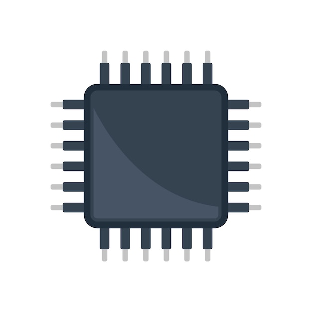 Vector 과학 cpu 아이콘 평면 벡터 회로 칩 디지털 데이터 절연