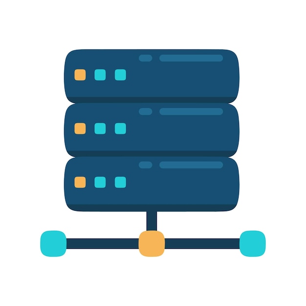 Vector serverrack netwerkverbinding illustratie