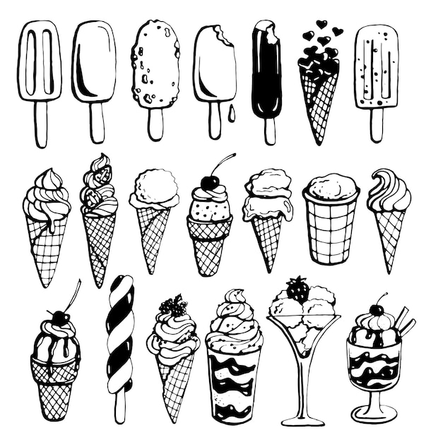 Vector set van ijsjes