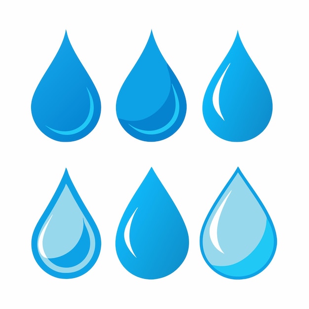 Vector set van waterdruppels van verschillende stijlen