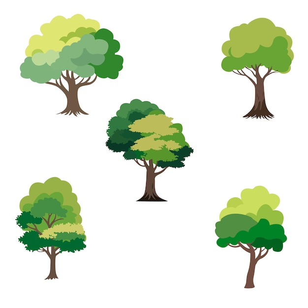 Vector 矢量彩色树的集合