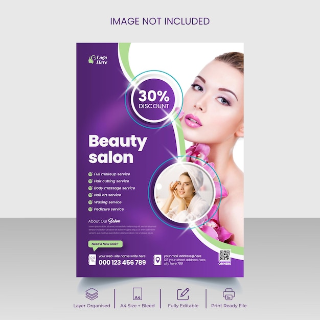 Vector sjabloonontwerp voor schoonheidssalon-flyer