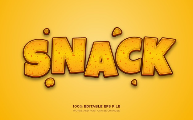 Vector snack bewerkbaar tekststijleffect