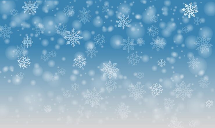 Vector 雪が降って 雪花と青い背景で