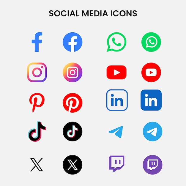 Vector social media vector knoppen vrij