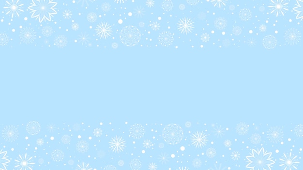 Vector 柔和蓝色背景白色雪花边框冬季模板矢量图