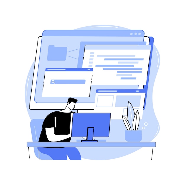 Vector softwareontwikkelaar geïsoleerde cartoon vectorillustraties