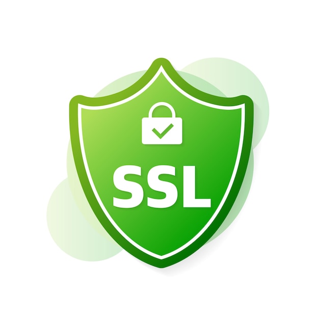Vector ssl-coderingslabel beveiligde banner vectorillustratie