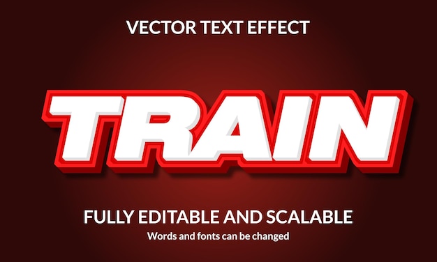 Vector train bewerkbaar 3d-tekststijleffect