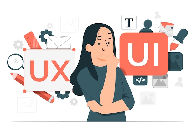 Vector ui-ux 차이점 개념 그림