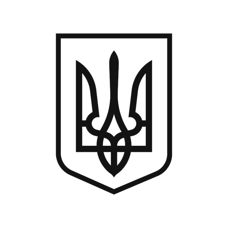 Векторная иллюстрация черного герба Украины