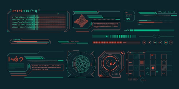 Вектор элементы векторных данных для инфографики интерфейса scifi