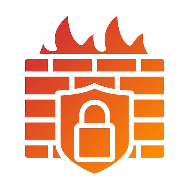 Vector vector design firewall security lock icon stijl