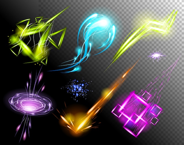 Vector vector gloeiende lichteffect ingesteld