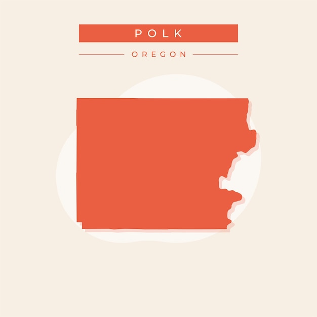 Vector vector illustratie vector van polk kaart oregon