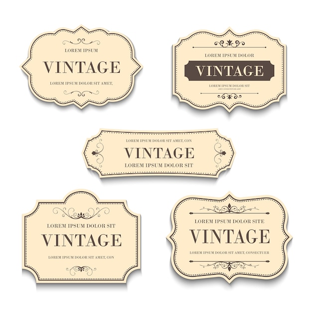 Vector vector set vintage label en frame-element