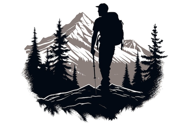 Vector vector voor bergwandelen