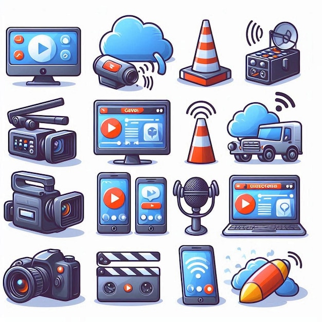 Vector vectorillustratie van de stoomset